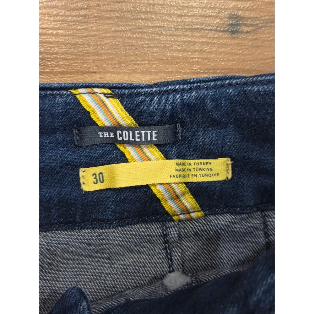 Maeve Anthropologie Colette Nautical Coastal Preppy Dark Blue Patch Pocket 30